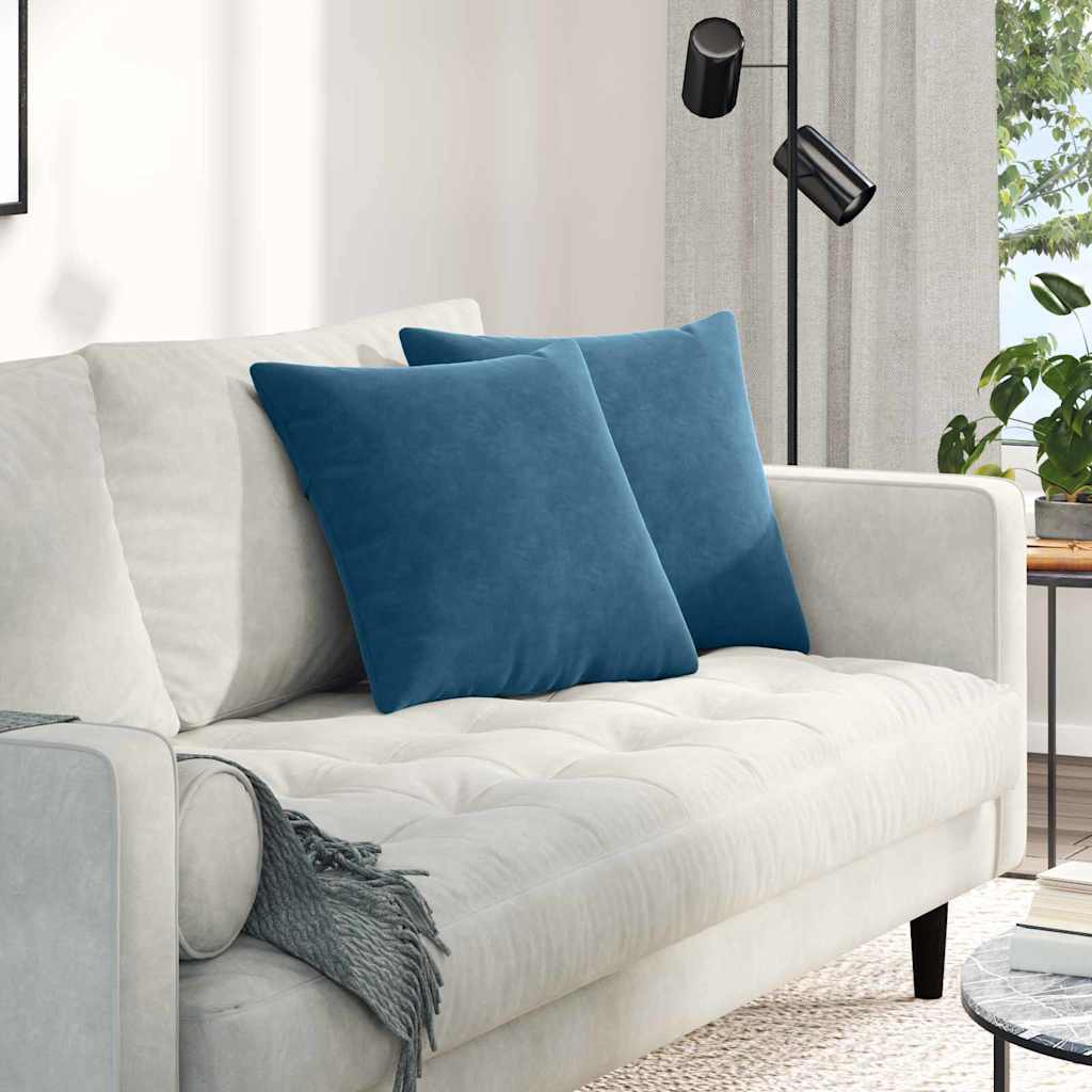 Sofakissen 2 Pcs 50 X 30 Cm Cordstoff Blau
