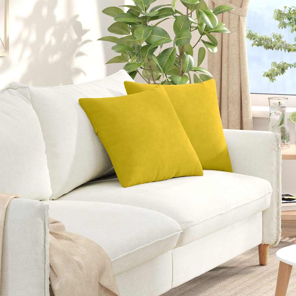 Sofakissen 2 Pcs 50 X 30 Cm Cordstoff Gelb