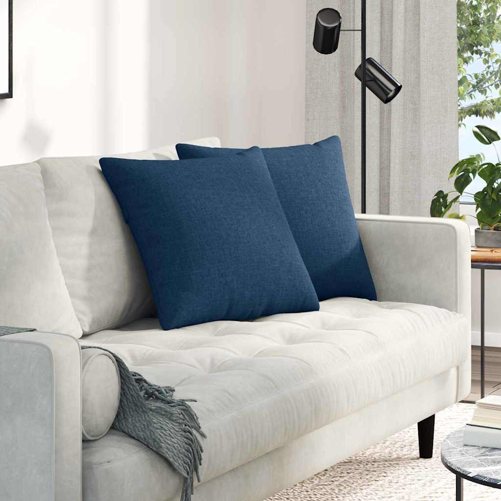 Sofakissen 2 Pcs 50 X 30 Cm Stoff Blau