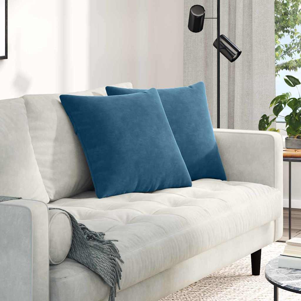 Sofakissen 2 Pcs 50 X 30 Cm Cordstoff Blau