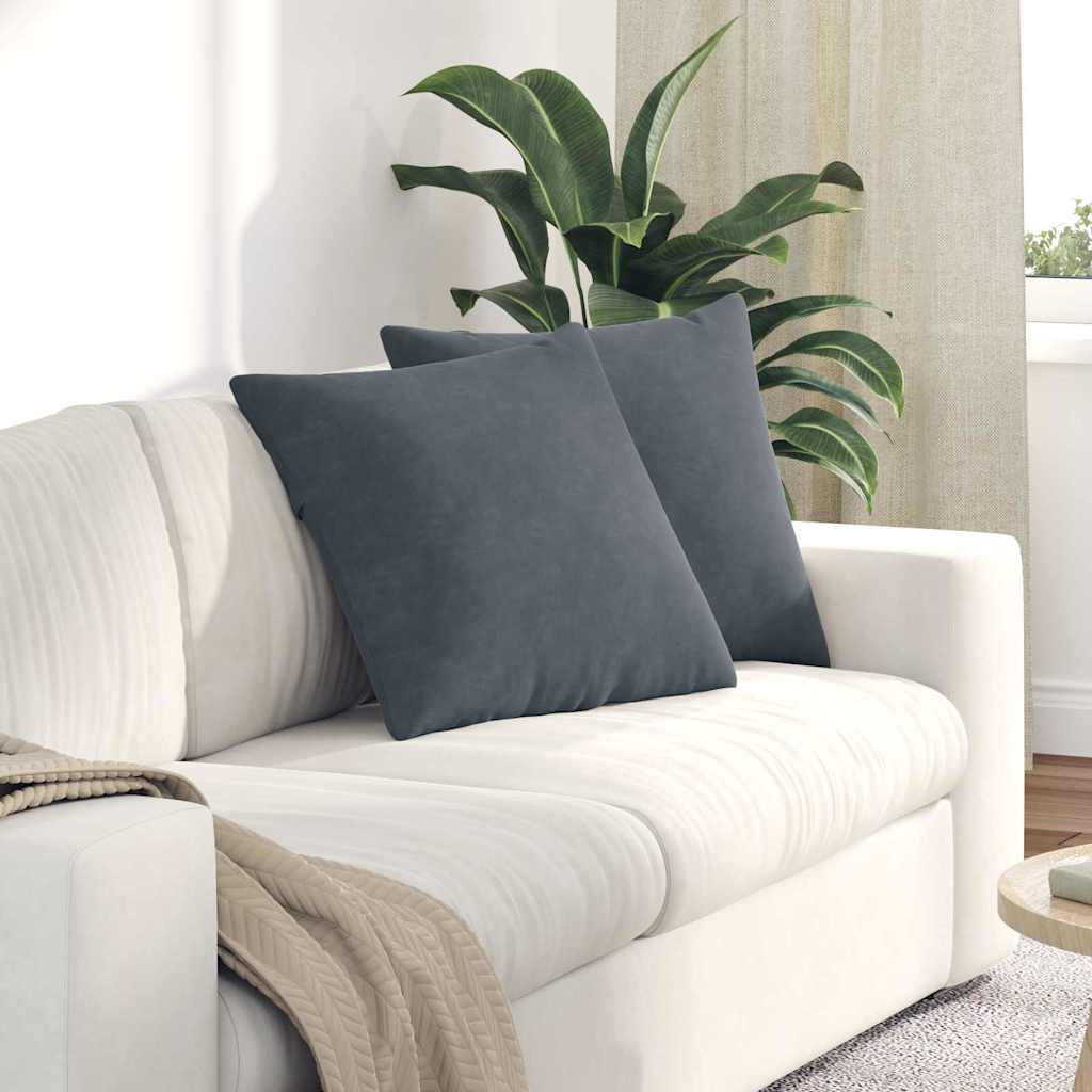 Sofakissen 2 Pcs 50 X 30 Cm Cordstoff Dunkelgrau