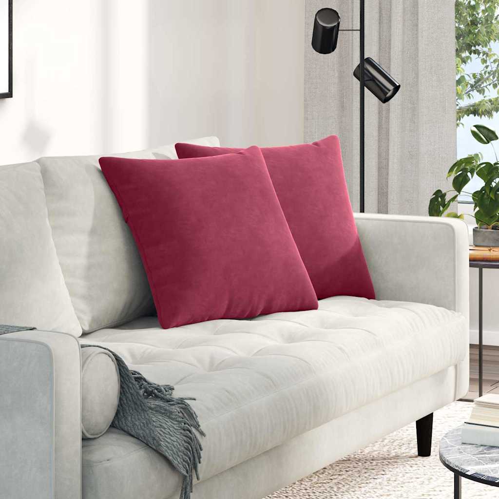 Sofakissen 2 Pcs 50 X 30 Cm Cordstoff Weinrot