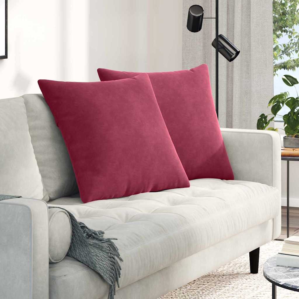 Sofakissen 2 Pcs 50 X 30 Cm Cordstoff Weinrot