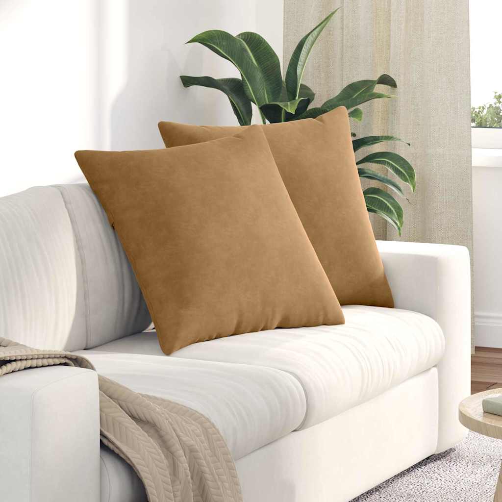 Sofakissen 2 Pcs 50 X 30 Cm Cordstoff Braun
