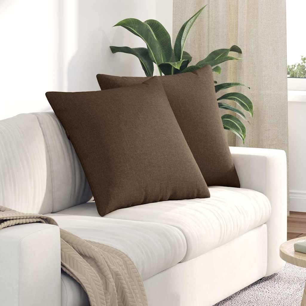Sofakissen 2 Pcs 50 X 30 Cm Stoff Braun