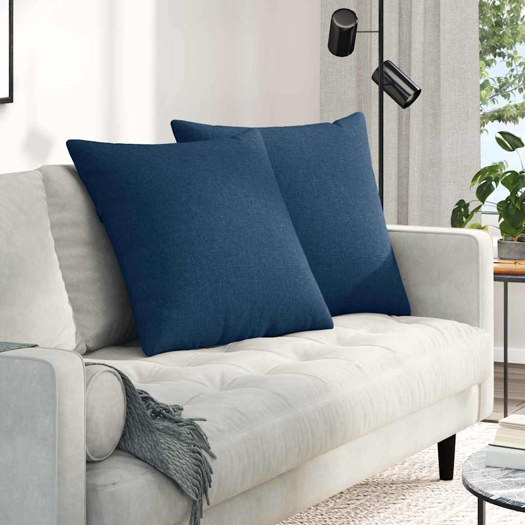 Sofakissen 2 Pcs 50 X 30 Cm Stoff Blau