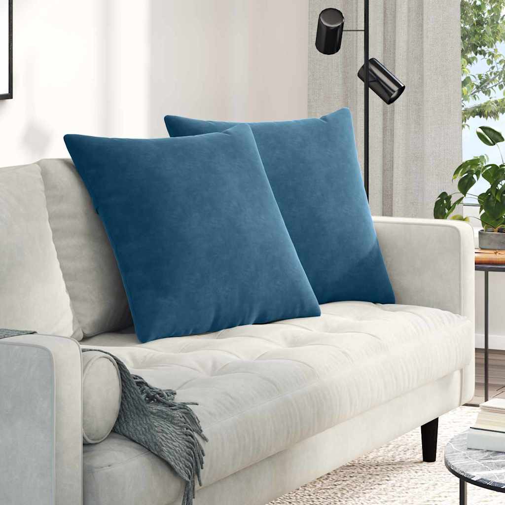 Sofakissen 2 Pcs 50 X 30 Cm Cordstoff Blau