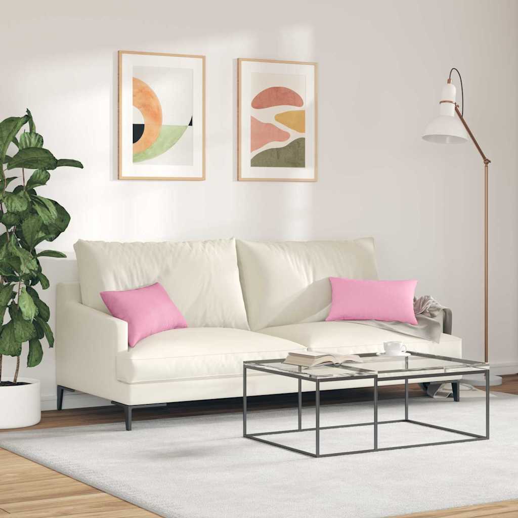 Sofakissen 2 Pcs 50 X 30 Cm Stoff Rosa