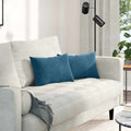 Sofakissen 2 Pcs 50 X 30 Cm Cordstoff Blau