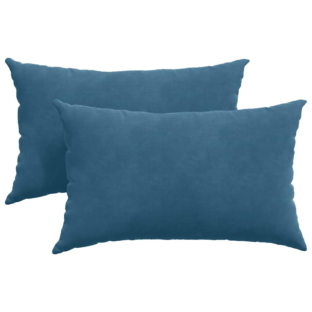Sofakissen 2 Pcs 50 X 30 Cm Cordstoff Blau