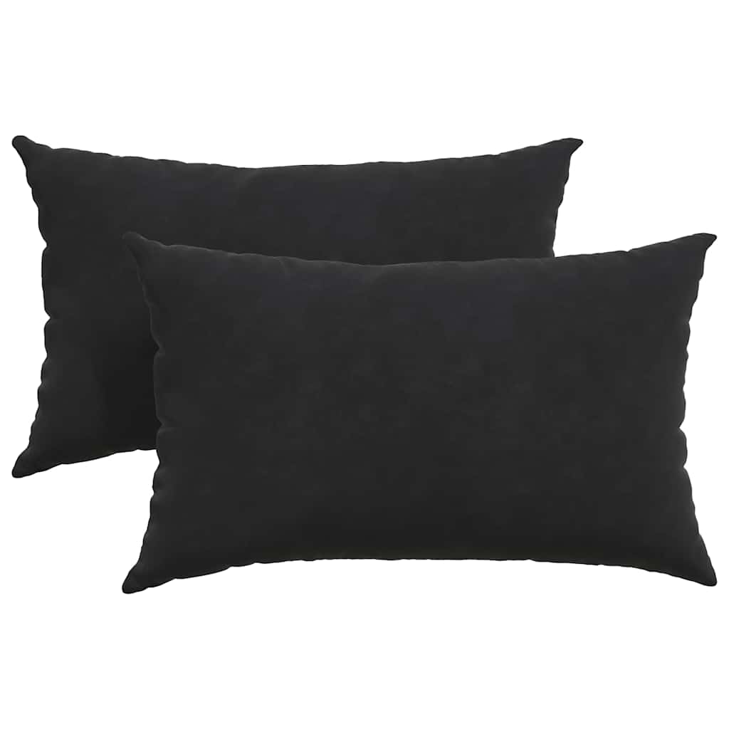 Sofakissen 2 Pcs 50 X 30 Cm Cordstoff Schwarz