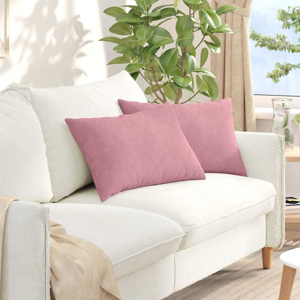Sofakissen 2 Pcs 50 X 30 Cm Cordstoff Rosa