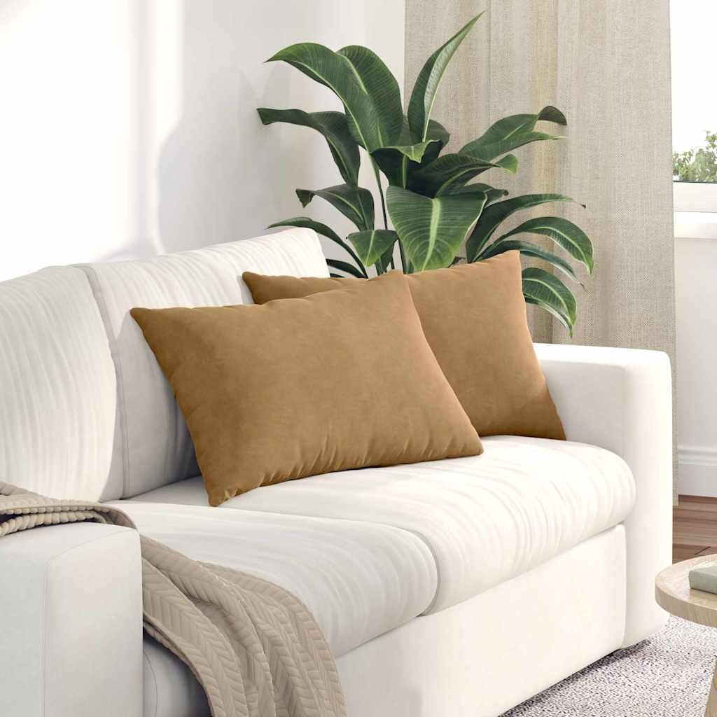 Sofakissen 2 Pcs 50 X 30 Cm Cordstoff Braun