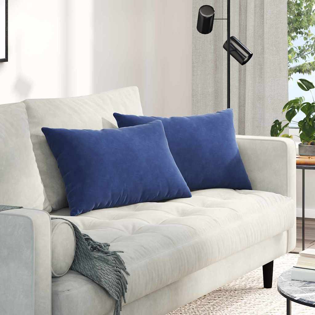 Sofakissen 2 Pcs 50 X 30 Cm Cordstoff Polizeiblau