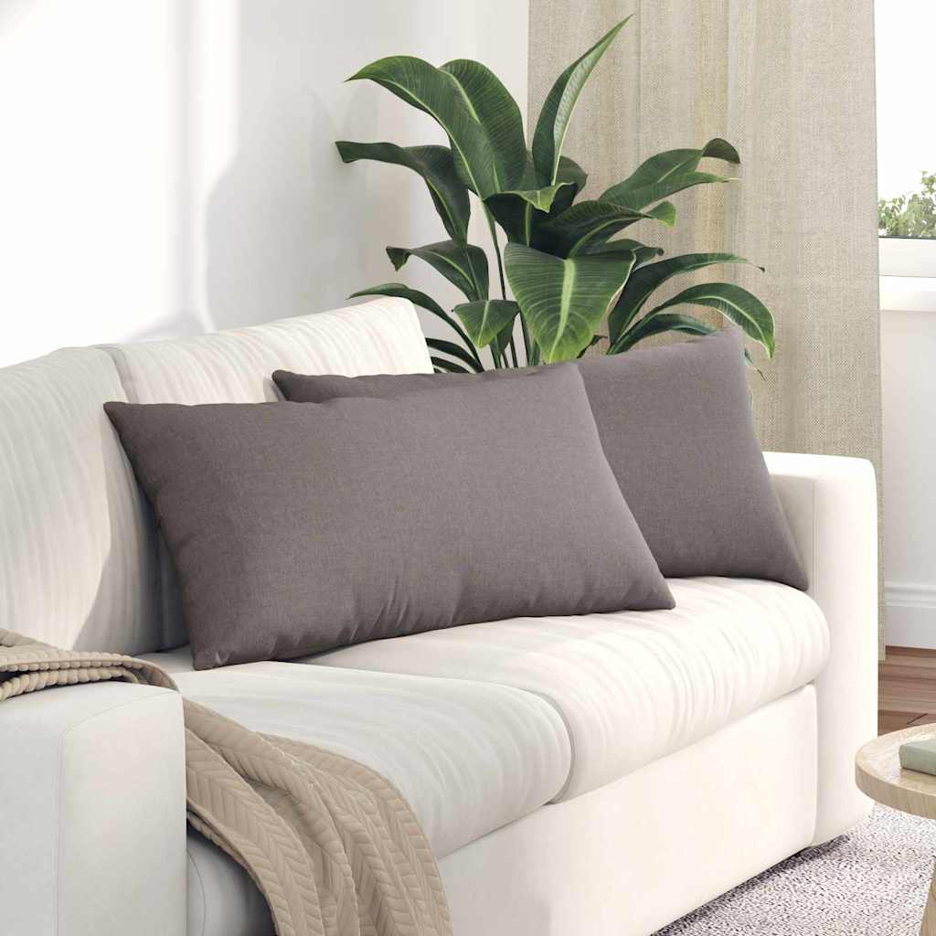 Sofakissen 2 Pcs 50 X 30 Cm Stoff Taupe
