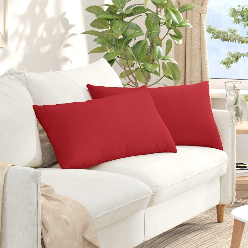 Sofakissen 2 Pcs 50 X 30 Cm Stoff Rot