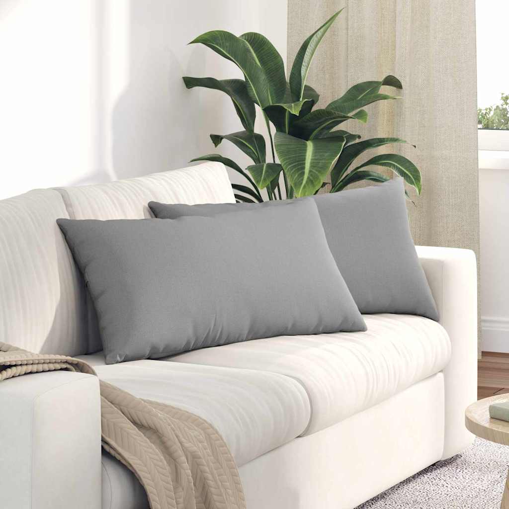 Sofakissen 2 Pcs 50 X 30 Cm Stoff Wolkengrau