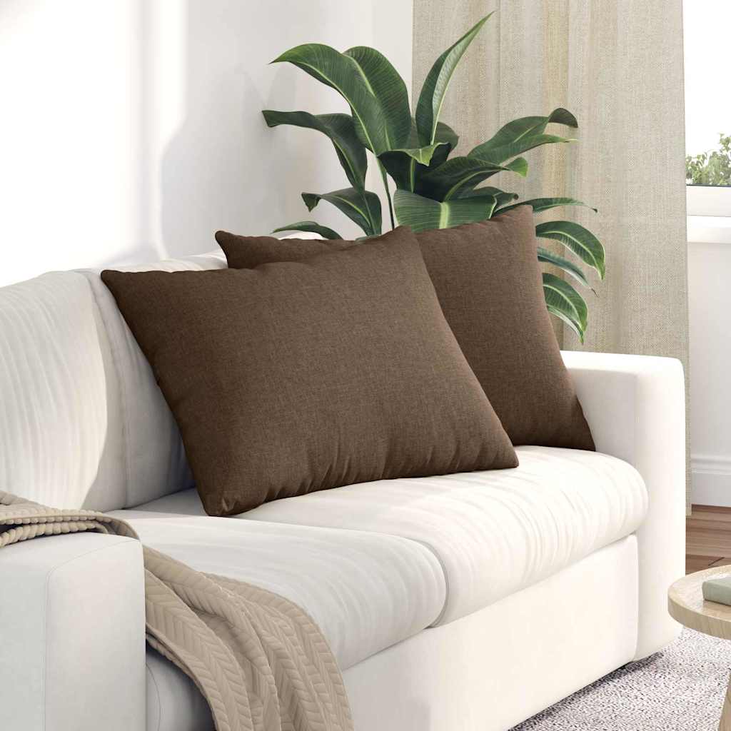 Sofakissen 2 Pcs 50 X 30 Cm Stoff Braun