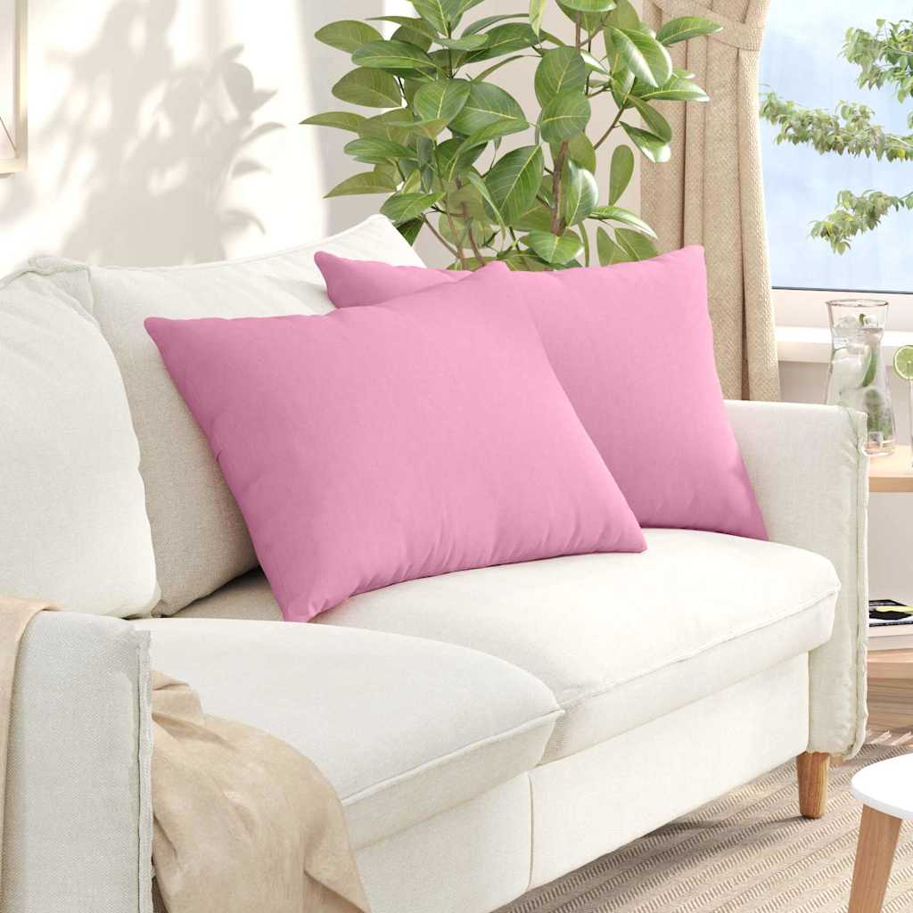 Sofakissen 2 Pcs 50 X 30 Cm Stoff Rosa