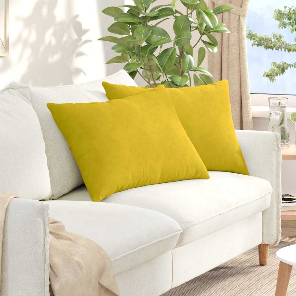 Sofakissen 2 Pcs 50 X 30 Cm Cordstoff Gelb