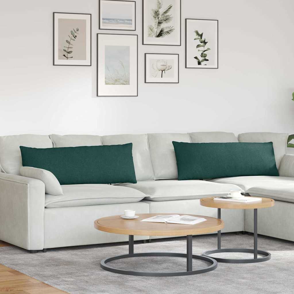 Sofakissen 2 Pcs 50 X 30 Cm Stoff Dunkelgrün