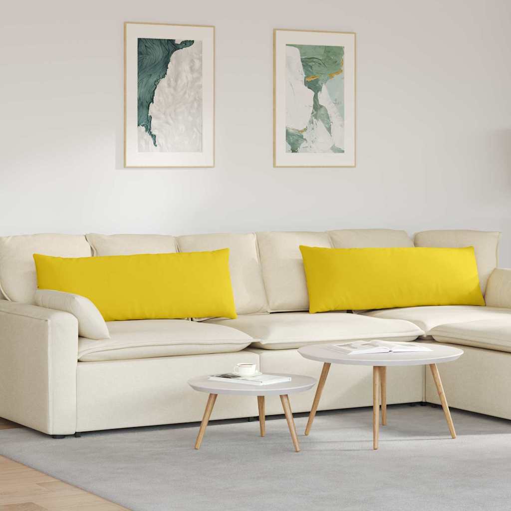Sofakissen 2 Pcs Helles Gelb 50 X 30 Cm Stoff Hellgelb