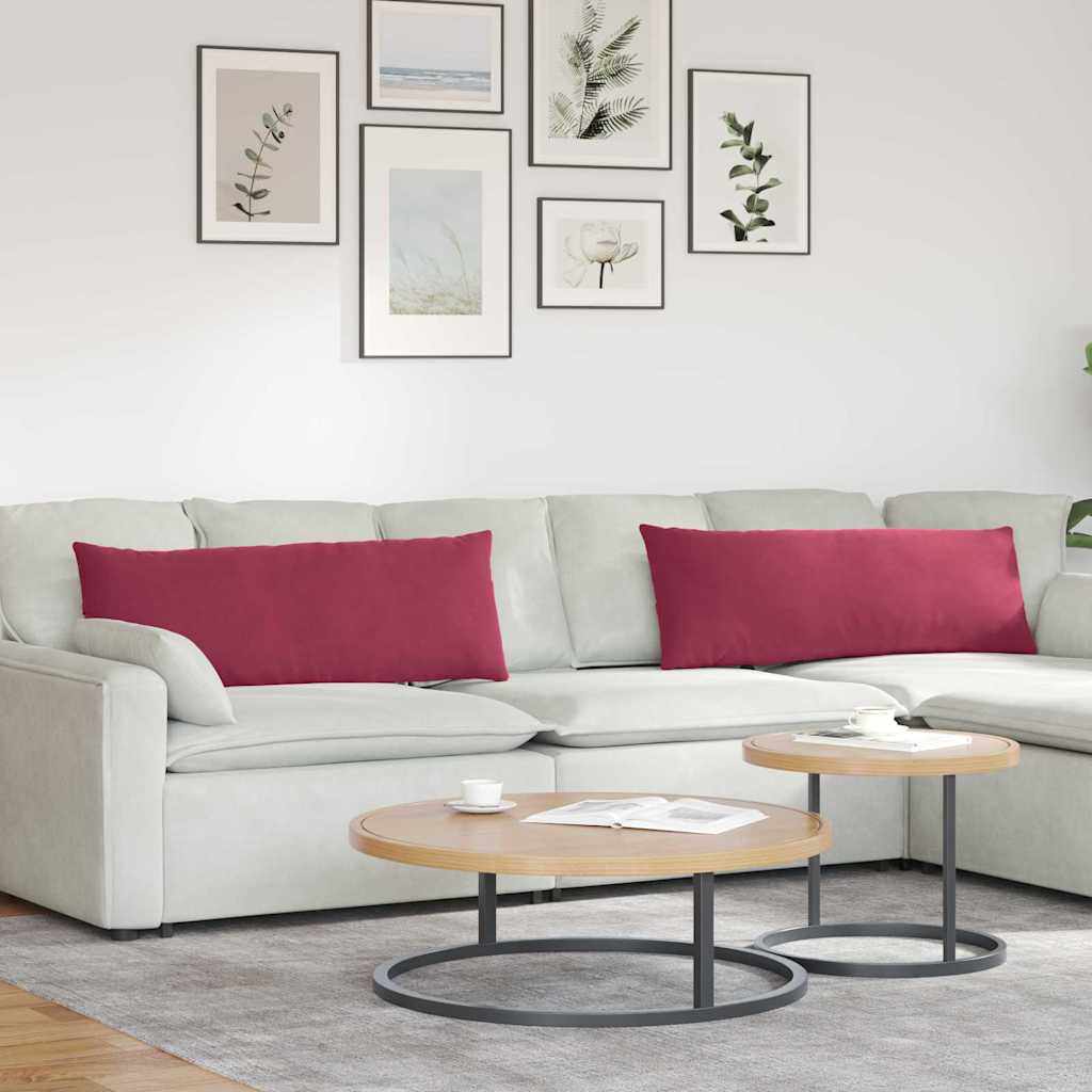 Sofakissen 2 Pcs 50 X 30 Cm Cordstoff Weinrot