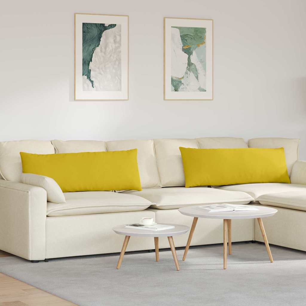 Sofakissen 2 Pcs 50 X 30 Cm Cordstoff Gelb