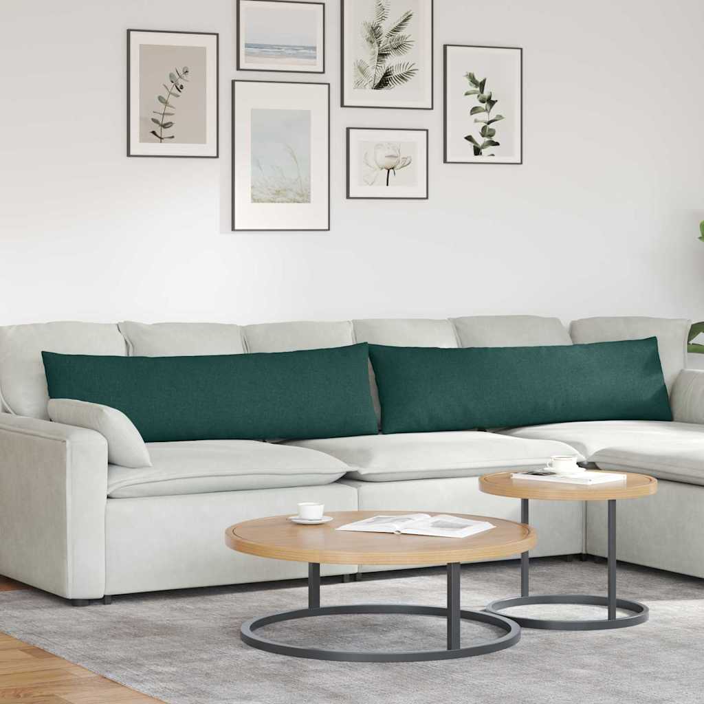 Sofakissen 2 Pcs 50 X 30 Cm Stoff Dunkelgrün