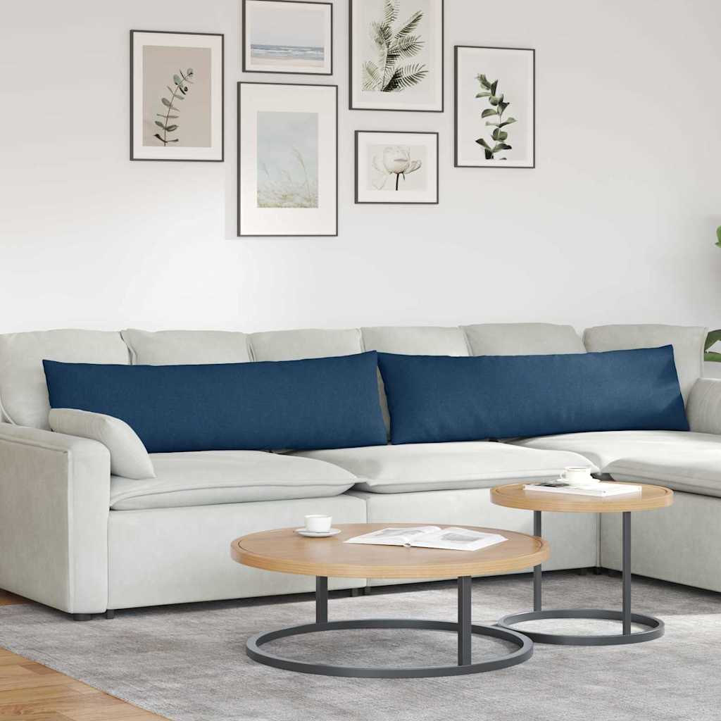 Sofakissen 2 Pcs 50 X 30 Cm Stoff Blau