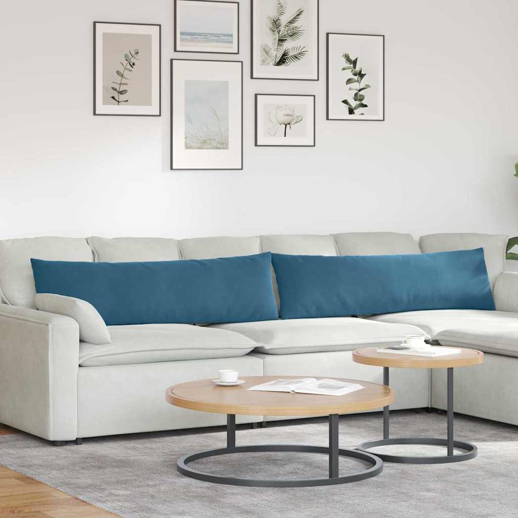Sofakissen 2 Pcs 50 X 30 Cm Cordstoff Blau