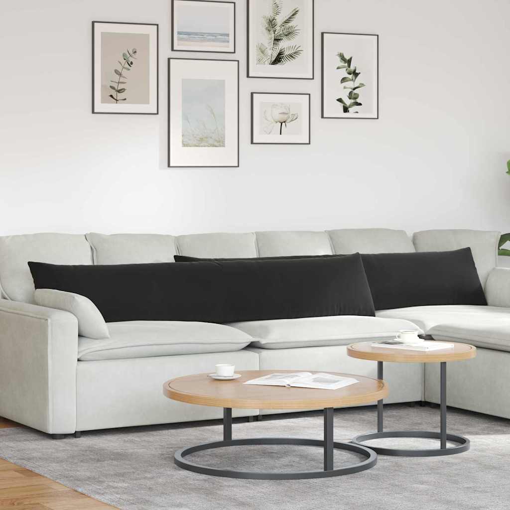 Sofakissen 2 Pcs 50 X 30 Cm Cordstoff Schwarz