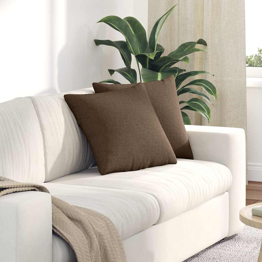 Sofakissen 2 Pcs 50 X 30 Cm Stoff Braun