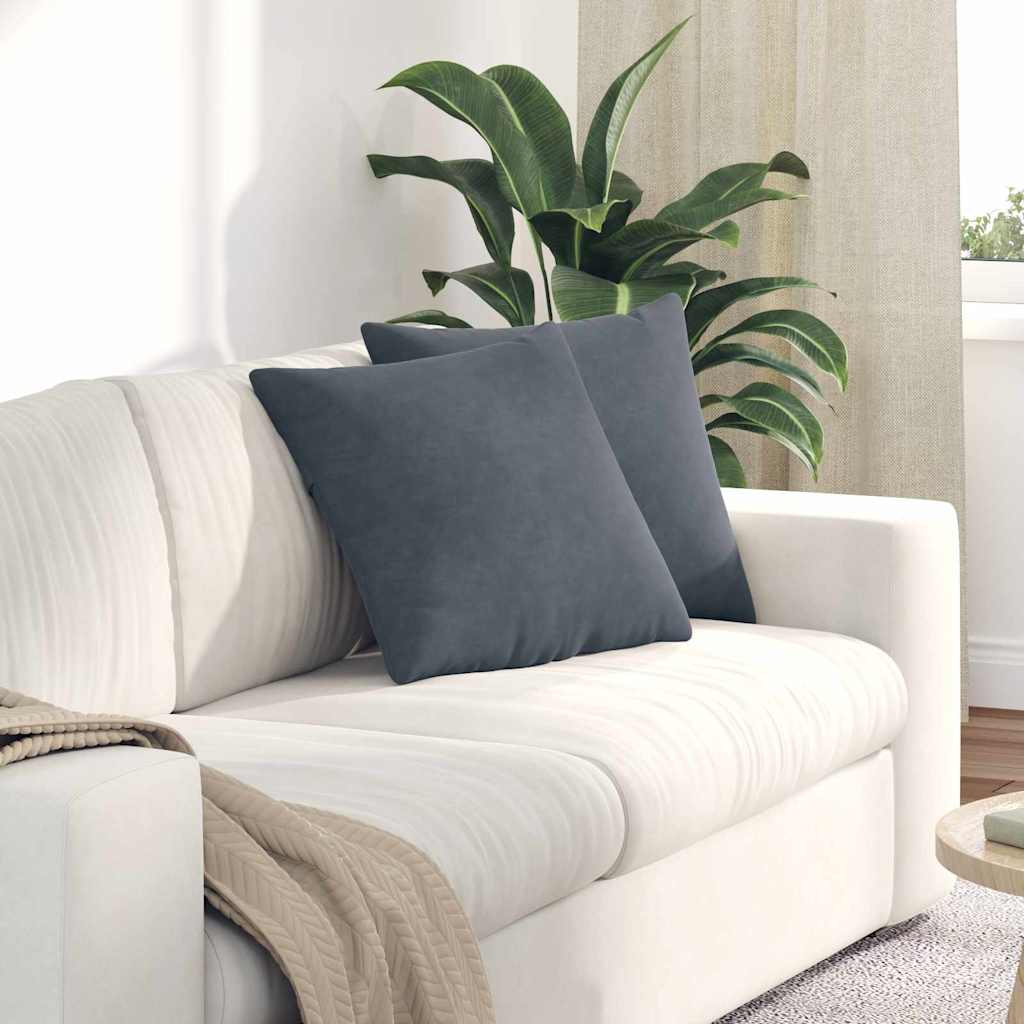Sofakissen 2 Pcs 50 X 30 Cm Cordstoff Dunkelgrau