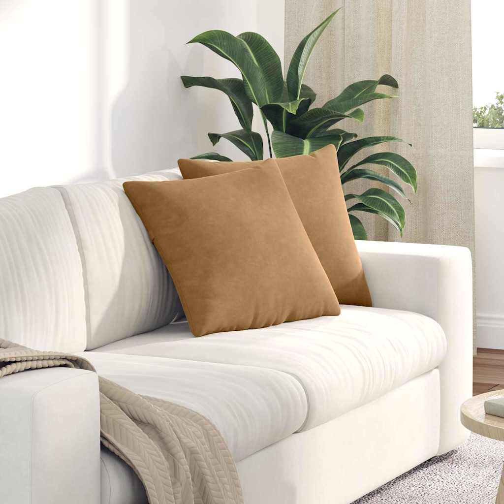 Sofakissen 2 Pcs 50 X 30 Cm Cordstoff Braun