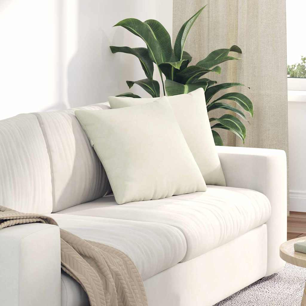 Sofakissen 2 Pcs 50 X 30 Cm Cordstoff Creme