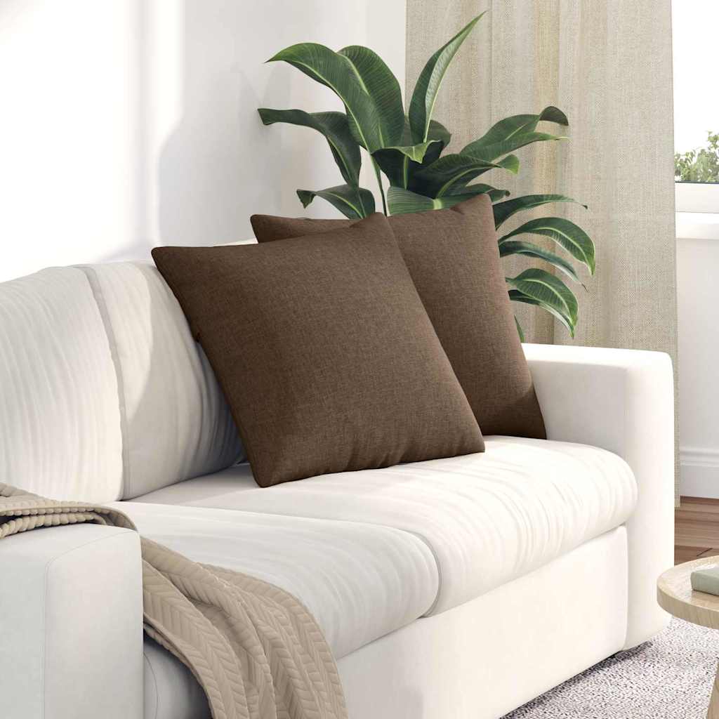 Sofakissen 2 Pcs 50 X 30 Cm Stoff Braun