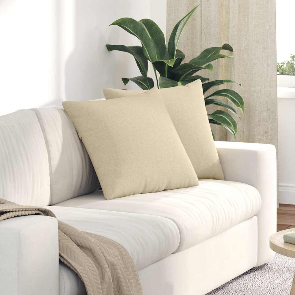 Sofakissen 2 Pcs 50 X 30 Cm Stoff Creme