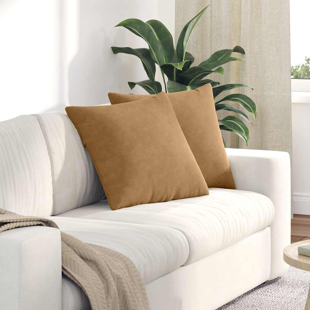 Sofakissen 2 Pcs 50 X 30 Cm Cordstoff Braun