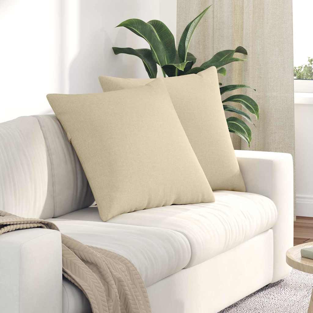 Sofakissen 2 Pcs 50 X 30 Cm Stoff Creme
