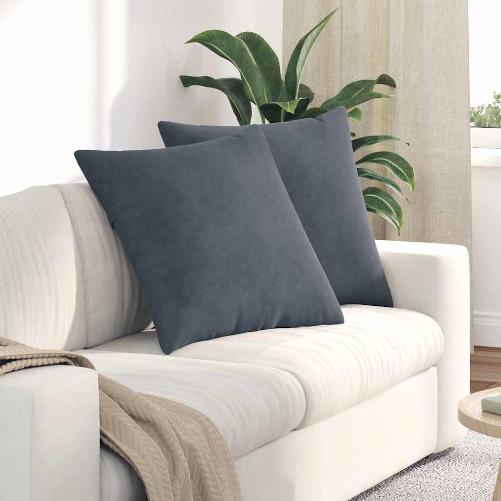 Sofakissen 2 Pcs 50 X 30 Cm Cordstoff Dunkelgrau