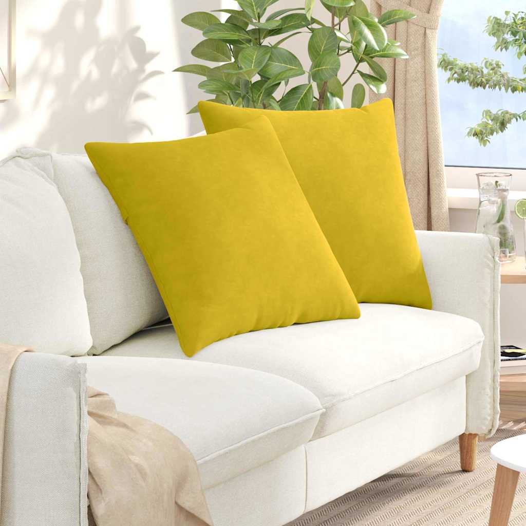 Sofakissen 2 Pcs 50 X 30 Cm Cordstoff Gelb