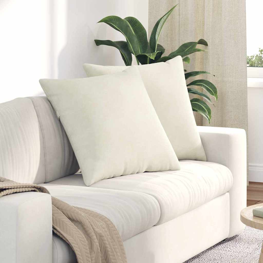 Sofakissen 2 Pcs 50 X 30 Cm Cordstoff Creme