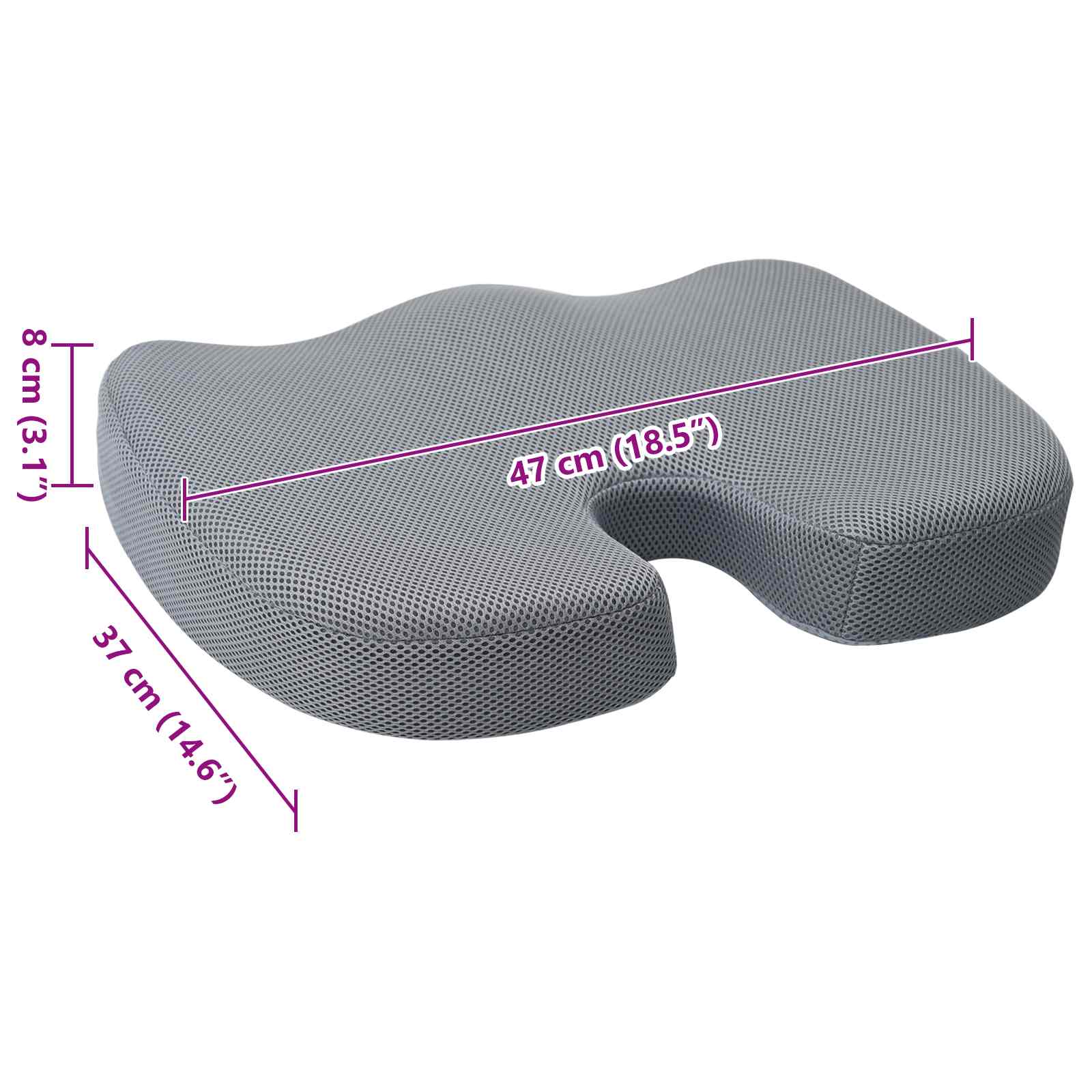 Sitzkissen Einfarbig 47 X 37 X 8 Cm Viscoschaum
