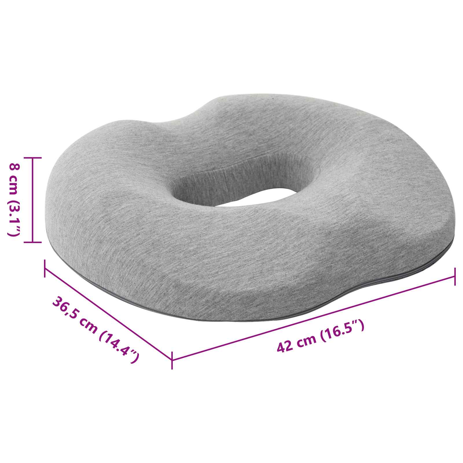 Sitzkissen Einfarbig 42 X 36,5 X 8 Cm Viscoschaum