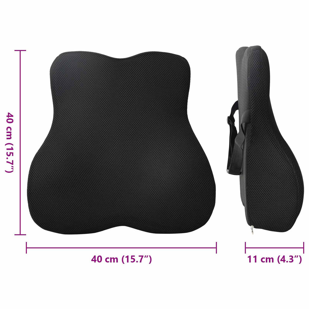 Kopfkissen Verstellbar Schwarz 40 X 40 X 11 Cm Viscoschaum