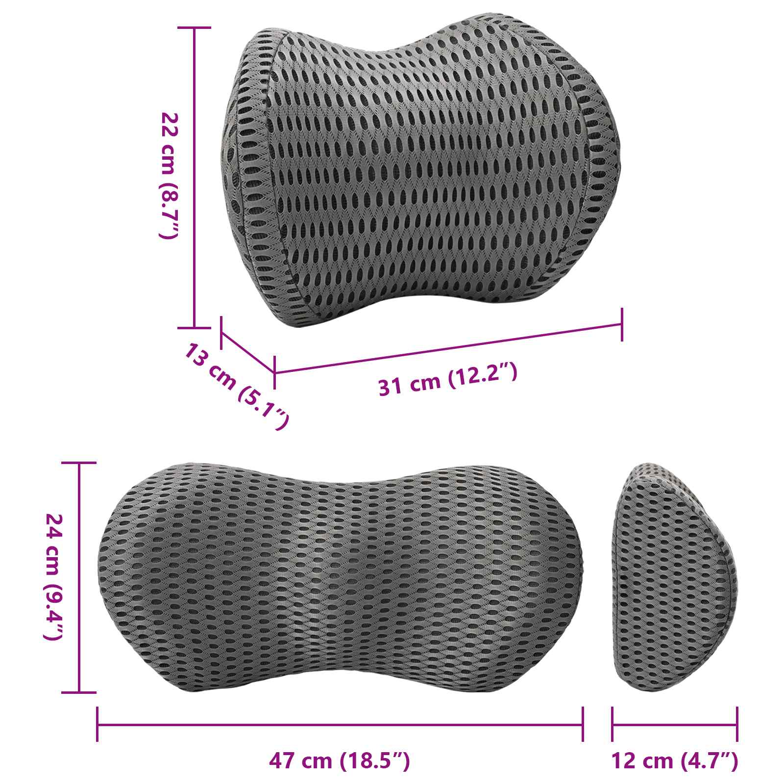 Kissenset Einfarbig Verstellbar 2 Pcs Viscoschaum