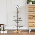 Weihnachtsbaum Metall Mit Holzständer Schwarz Schwarz