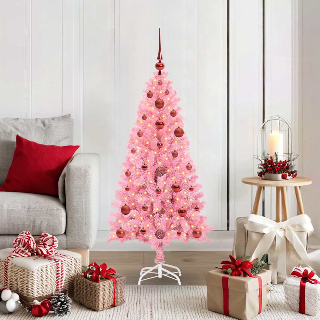 Weihnachtsbaum Mit 300 Leds Mit Ständer Pvc Rosa