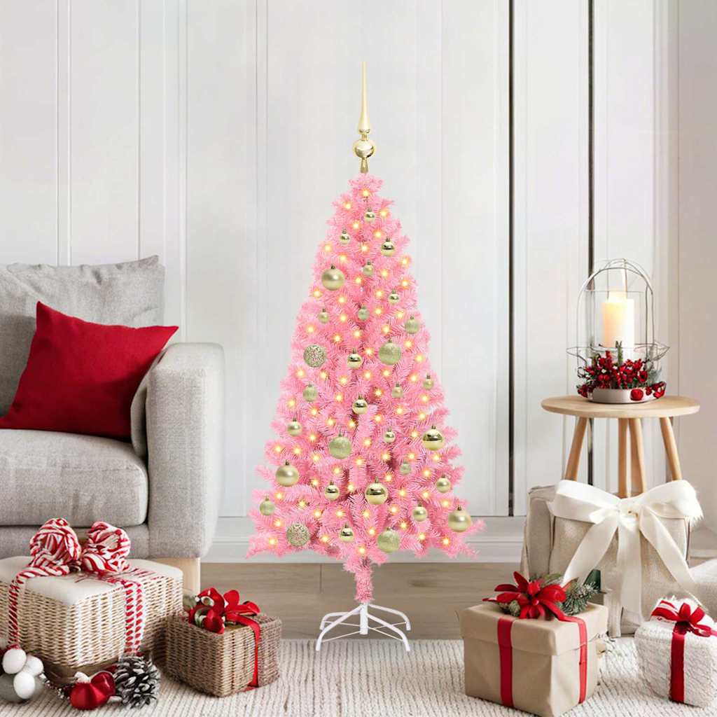 Weihnachtsbaum Mit 300 Leds Mit Ständer Pvc Rosa